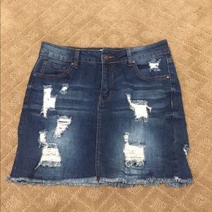 Forever 21 Distressed Denim Skirt